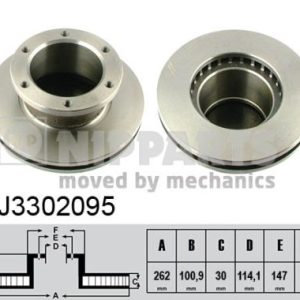 Disc frana TOYOTA DYNA 150 platou / sasiu (_Y_) 2.0 (YY61_) benzina 88 cai NIPPARTS J3302095