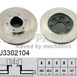 Disc frana TOYOTA HIACE IV bus (__H1_, __H2_) 2.5 D-4D 4WD (KLH18) diesel 102 cai NIPPARTS J3302104