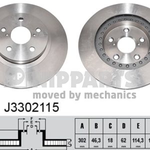 Disc frana TOYOTA RAV 4 I (_A1_) 2.0 (SXA15G, SXA16_, SXA16G) benzina 135 cai NIPPARTS J3302115