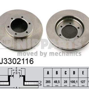 Disc frana TOYOTA HIACE IV bus (__H1_, __H2_) 2.5 D-4D 4WD (KLH18) diesel 117 cai NIPPARTS J3302116