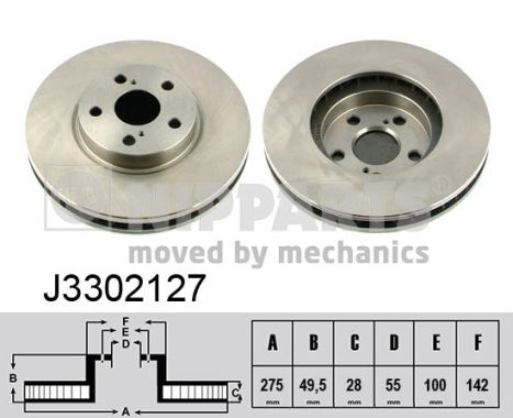 Disc frana TOYOTA AVENSIS Liftback (_T22_) 2.0 i (ST220_, ST220R) benzina 128 cai NIPPARTS J3302127