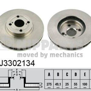 Disc frana TOYOTA COROLLA (_E12_) 1.8 VVTL-i TS (ZZE123_, ZZE123R) benzina 224 cai NIPPARTS J3302134
