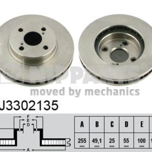 Disc frana TOYOTA COROLLA combi (_E12_) 1.6 VVT-i (ZZE121_, ZZE121R) benzina 110 cai NIPPARTS J3302135