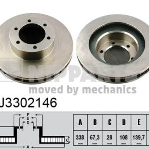 Disc frana TOYOTA LAND CRUISER PRADO (_J12_) 4.0 (GRJ120, GRJ125, GRJ121) benzina 249 cai NIPPARTS J3302146