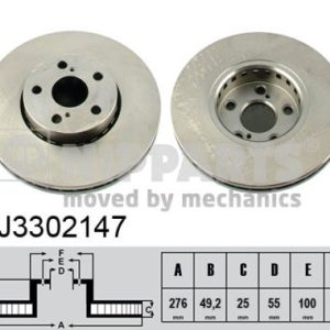 Disc frana TOYOTA AVENSIS Liftback (_T22_) 2.0 TD (CT220_, CT220R) diesel 90 cai NIPPARTS J3302147