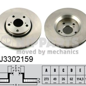 Disc frana TOYOTA AURIS (_E15_) 1.6 (ZRE151_, ZRE151R) benzina 132 cai NIPPARTS J3302159