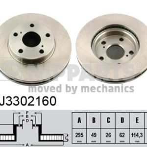 Disc frana TOYOTA AVENSIS combi (_T27_) 1.6 D4-D (WWT270_) diesel 112 cai NIPPARTS J3302160