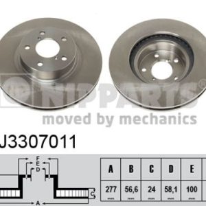 Disc frana TOYOTA GT 86 cupe (ZN6_) 2.0 (ZN6AC_, ZN6BC_, ZN6K) benzina 200 cai NIPPARTS J3307011