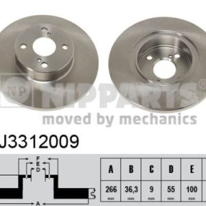 Disc frana TOYOTA COROLLA combi (_E11_) 2.0 D (CE110_, CE110R) diesel 72 cai NIPPARTS J3312009