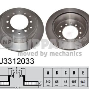 Disc frana TOYOTA LAND CRUISER PRADO (_J15_) 2.8 D-4D (GDJ150_, GDJ155_, GDJ150, GDJ151) diesel 177 cai NIPPARTS J3312033