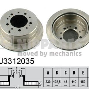 Disc frana TOYOTA LAND CRUISER 100 (_J1_) 4.7 (UZJ100) benzina 238 cai NIPPARTS J3312035