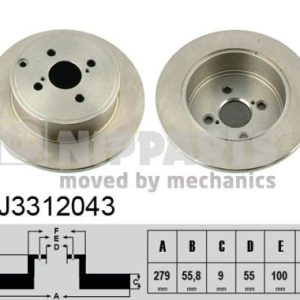 Disc frana TOYOTA COROLLA (_E12_) 1.8 VVTL-i TS (ZZE123) benzina 192 cai NIPPARTS J3312043