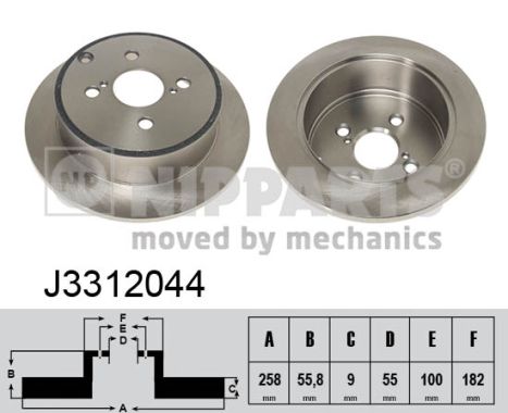 Disc frana TOYOTA YARIS (_P1_) 1.3 (NCP10, SCP12_) benzina 86 cai NIPPARTS J3312044