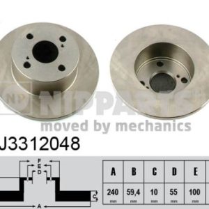 Disc frana TOYOTA COROLLA combi (_E11_) 1.9 D (WZE110_, WZE110R) diesel 69 cai NIPPARTS J3312048