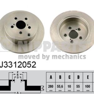 Disc frana TOYOTA AVENSIS limuzina (_T25_) 2.4 VVT-i (AZT251_, AZT251R) benzina 163 cai NIPPARTS J3312052