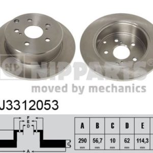 Disc frana TOYOTA COROLLA Verso (ZER_, ZZE12_, R1_) 2.2 D-4D (AUR10_, AUR10R) diesel 136 cai NIPPARTS J3312053