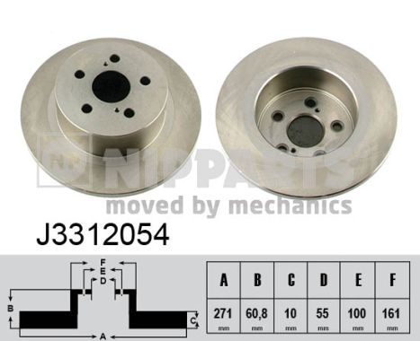 Disc frana TOYOTA AVENSIS Liftback (_T22_) 2.0 TD (CT220_, CT220R) diesel 90 cai NIPPARTS J3312054