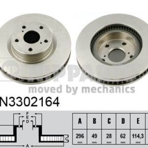 Disc frana TOYOTA AURIS (_E18_) 1.8 (ZRE182_, ZRE182R) benzina 140 cai NIPPARTS N3302164