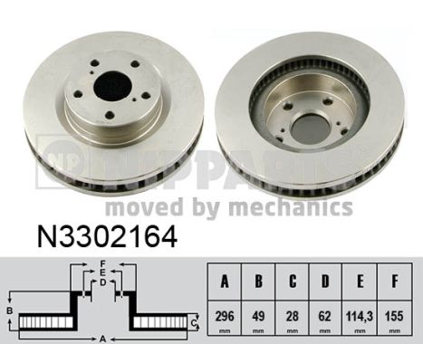 Disc frana TOYOTA RAV 4 IV VAN (_A4_) 2.0 VVTi 4WD (ZSA44) benzina 151 cai NIPPARTS N3302164