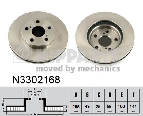 Disc frana TOYOTA PRIUS PLUS (_W4_) 1.8 Hybrid (ZVW40W, ZVW41W) benzina/elector 136 cai NIPPARTS N3302168
