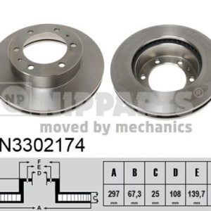 Disc frana TOYOTA HILUX VII pick-up (_N1_, _N2_, _N3_) 2.5 D-4D 4WD (KUN25_, KUN25R) diesel 120 cai NIPPARTS N3302174