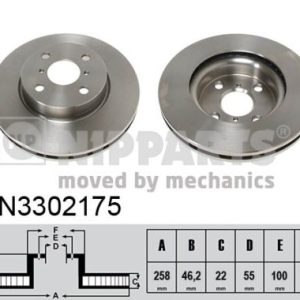 Disc frana TOYOTA YARIS (_P9_) 1.3 4WD (NCP95) benzina 87 cai NIPPARTS N3302175