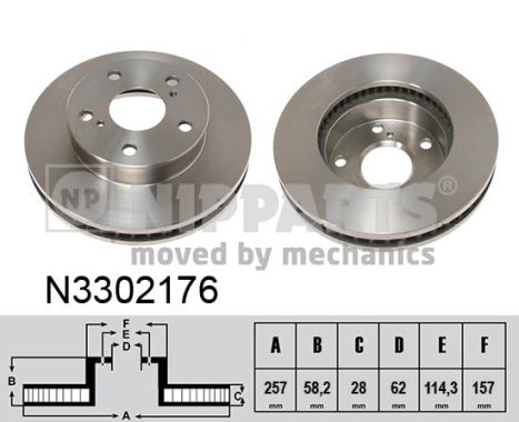 Disc frana TOYOTA HILUX VII pick-up (_N1_, _N2_, _N3_) 3.0 D-4D (KUN16) diesel 171 cai NIPPARTS N3302176