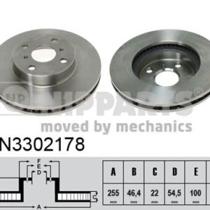 Disc frana TOYOTA YARIS (_P13_) 1.3 4WD (NSP135_, NSP135) benzina 95 cai NIPPARTS N3302178