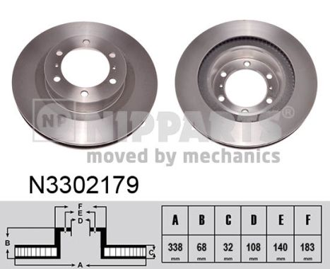 Disc frana TOYOTA LAND CRUISER PRADO (_J15_) 2.8 D-4D (GDJ150_, GDJ155_, GDJ150, GDJ151) diesel 177 cai NIPPARTS N3302179