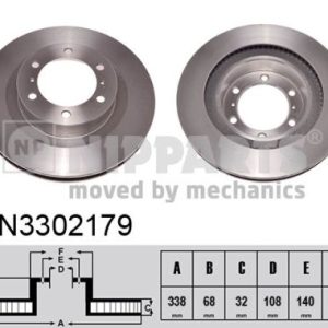 Disc frana TOYOTA LAND CRUISER PRADO (_J15_) 3.0 D-4D (KDJ155_, KDJ150_, KDJ150R, KDJ155R) diesel 190 cai NIPPARTS N3302179