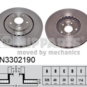 Disc frana TOYOTA CAMRY (_V7_, _VA7_, _VH7_) 2.5 Hybrid (AXVH71_, AXVH70, AXVH71R) benzina/elector 218 cai NIPPARTS N3302190