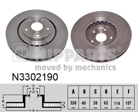Disc frana TOYOTA RAV 4 IV VAN (_A4_) 2.0 VVTi 4WD (ZSA44) benzina 152 cai NIPPARTS N3302190