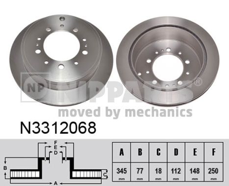 Disc frana TOYOTA TUNDRA pick-up (_K5_, _K6_) 5.7 4WD (USK56_, USK57_, USK55_, USK75_, USK55L, USK57L,... benzina 386 cai NIPPARTS N3312068