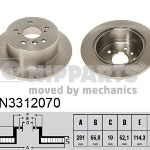 Disc frana TOYOTA CAMRY limuzina (_V4_) 2.4 (ACV40) benzina 158 cai NIPPARTS N3312070