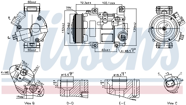 Compresor climatizare TOYOTA VERSO VAN (_R2_) D4d (AUR21) diesel 177 cai NISSENS 89516