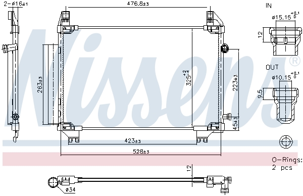 Condensator climatizare TOYOTA YARIS Caseta/ Hatchback (_P13_) 1.0 VVTi (KSP130) benzina 72 cai NISSENS 940943