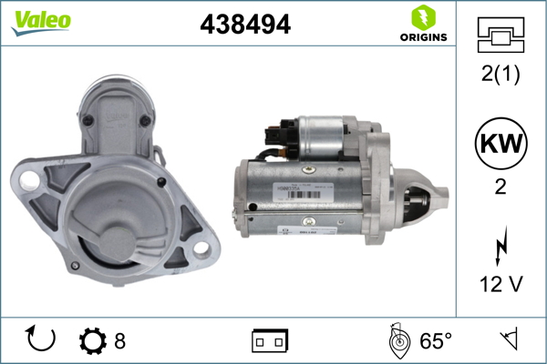 Electromotor TOYOTA AVENSIS (_T25_) 2.2 D-CAT (ADT251_, ADT251R) diesel 177 cai VALEO 438494