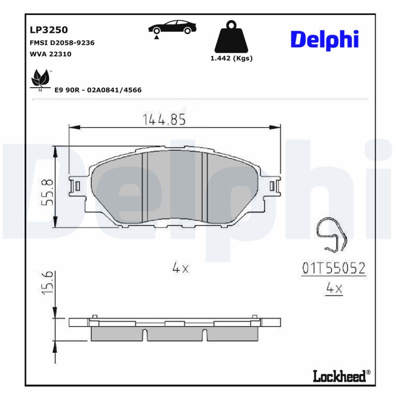 Set placute frana DELPHI LP3250 – Toyota | AutoRival
