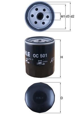 Filtru ulei MAHLE ORIGINAL OC501 – Toyota | AutoRival