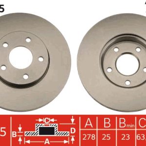 Disc frana VOLVO C30 (533) 2.0 benzina 145 cai TRW DF4465