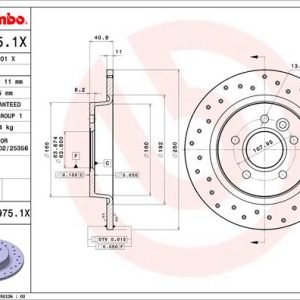 Disc frana VOLVO C30 (533) 1.8 benzina 125 cai BREMBO 08.9975.1X