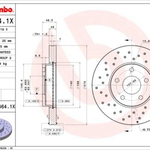 Disc frana VOLVO C30 (533) D4 diesel 177 cai BREMBO 09.9464.1X