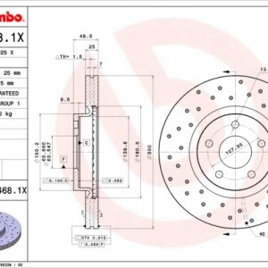 Disc frana VOLVO C30 (533) D3 diesel 150 cai BREMBO 09.9468.1X