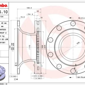 Disc frana VOLVO FL II FL 290-14 diesel 290 cai BREMBO 09.9496.10
