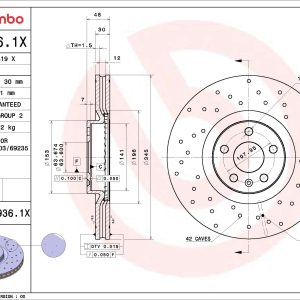 Disc frana VOLVO C40 (539) Recharge AWD electric 408 cai BREMBO 09.C936.1X