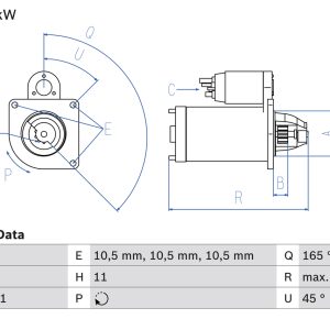 Electromotor VOLVO FL FL 180-16 diesel 179 cai BOSCH 0 986 020 190