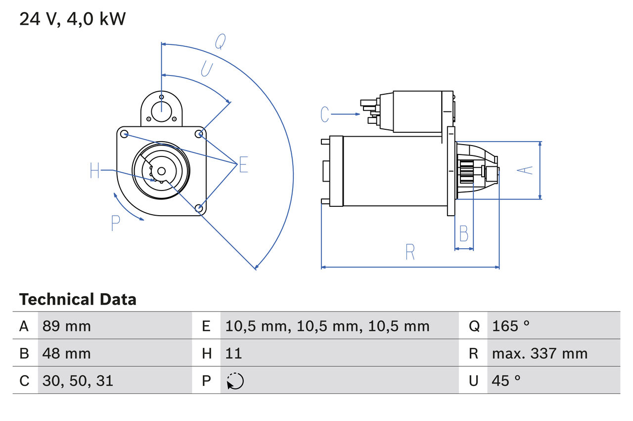 Electromotor VOLVO FL6 FL 612 diesel 220 cai BOSCH 0 986 020 190