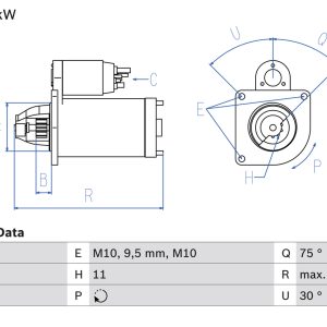 Electromotor VOLVO C30 (533) 1.6 D diesel 109 cai BOSCH 0 986 022 131