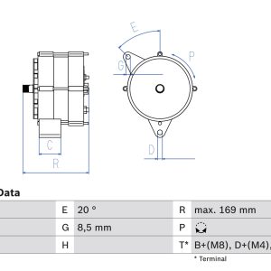 Alternator VOLVO FL FL 220-12 diesel 220 cai BOSCH 0 986 034 370
