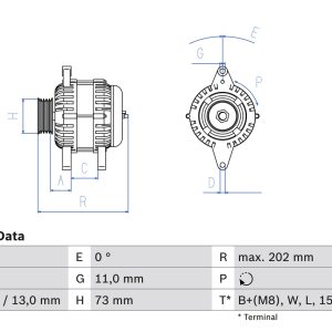 Alternator VOLVO FH 520 diesel 519 cai BOSCH 0 986 047 440
